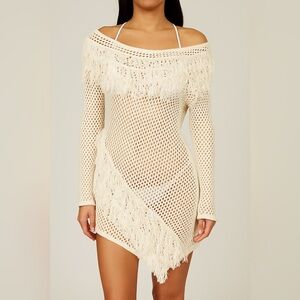 Tularosa One Shoulder Swim Cover Up XL White NWT Resort Beachwear